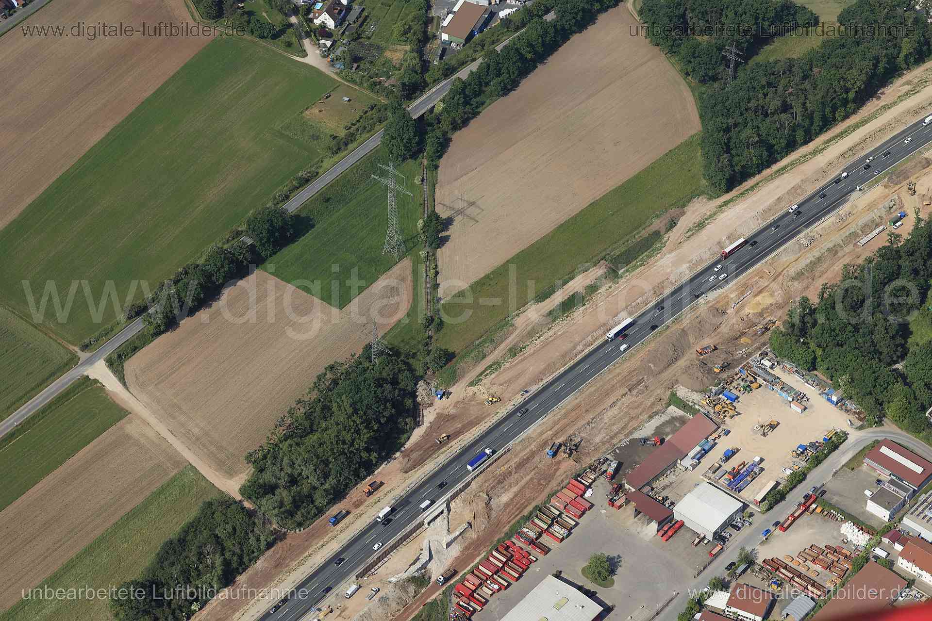 Luftaufnahme Baustelle bei Aurachtalbrücke in Frauenaurach | Mittelfranken, Bayern