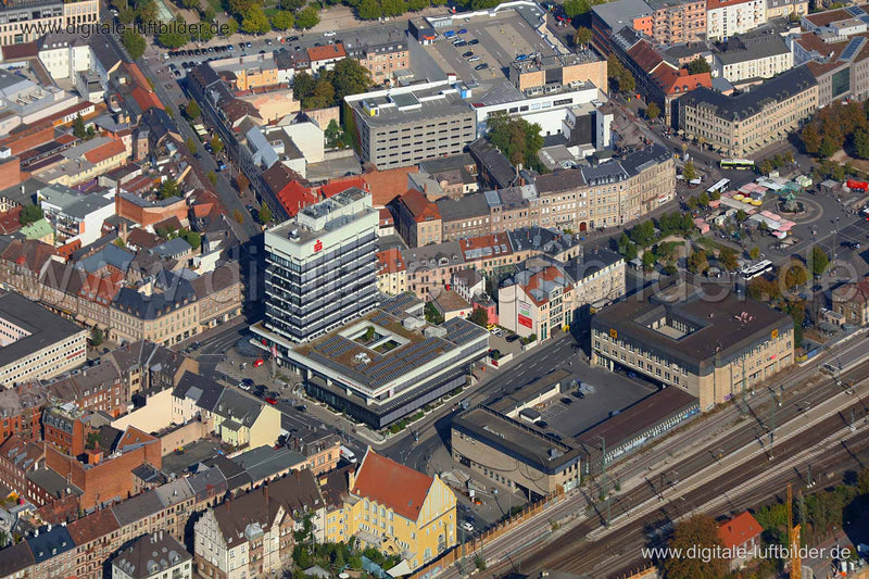 Luftaufnahme Bahnhofplatz in Fürth | Mittelfranken, Bayern