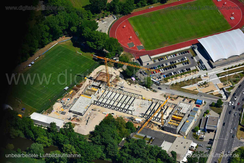 Luftaufnahme Baustelle Hauptfeuerwache in Fürth | Mittelfranken, Bayern