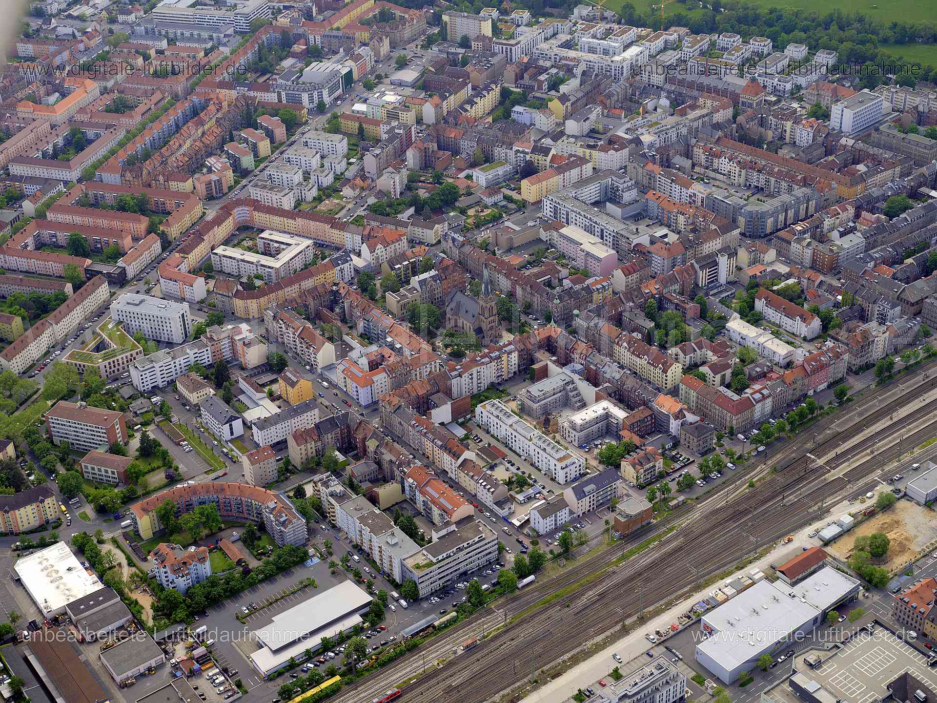 Luftbild - Fürth, Ort: Fürth, Tags: Fürth Südstadt, , Amalienstraße, Benditstraße, Benno-Mayer-Straße, Fichtenstraße, Fürt...