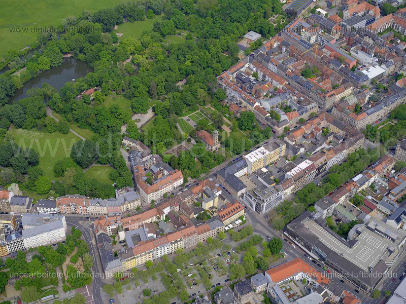 Luftaufnahme Auferstehungskirche in Fürth | Mittelfranken, Bayern