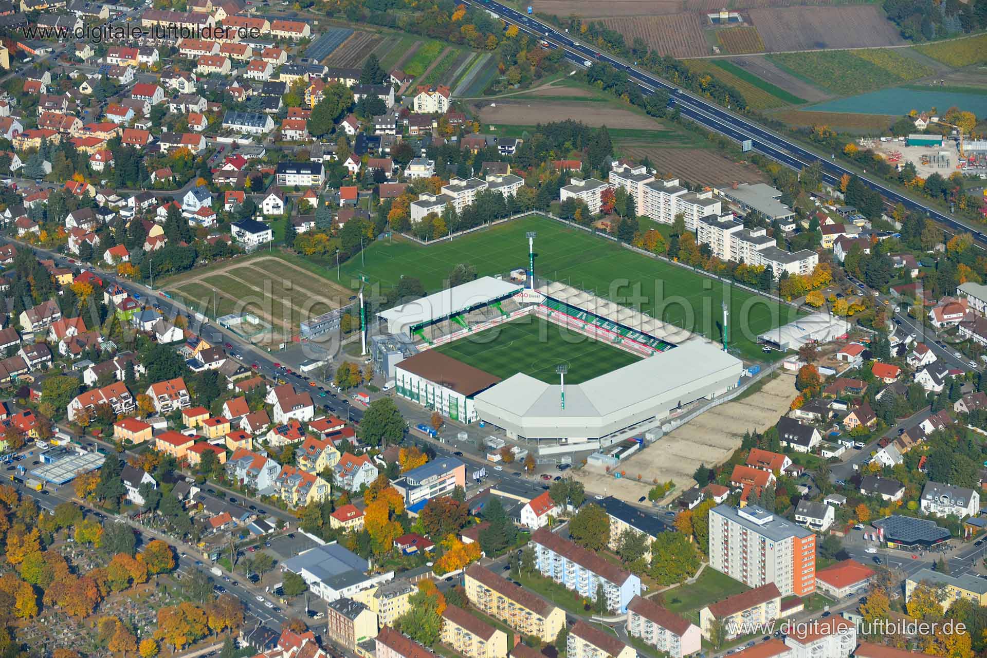 Luftaufnahme Fussballstadion in Fürth | Mittelfranken, Bayern