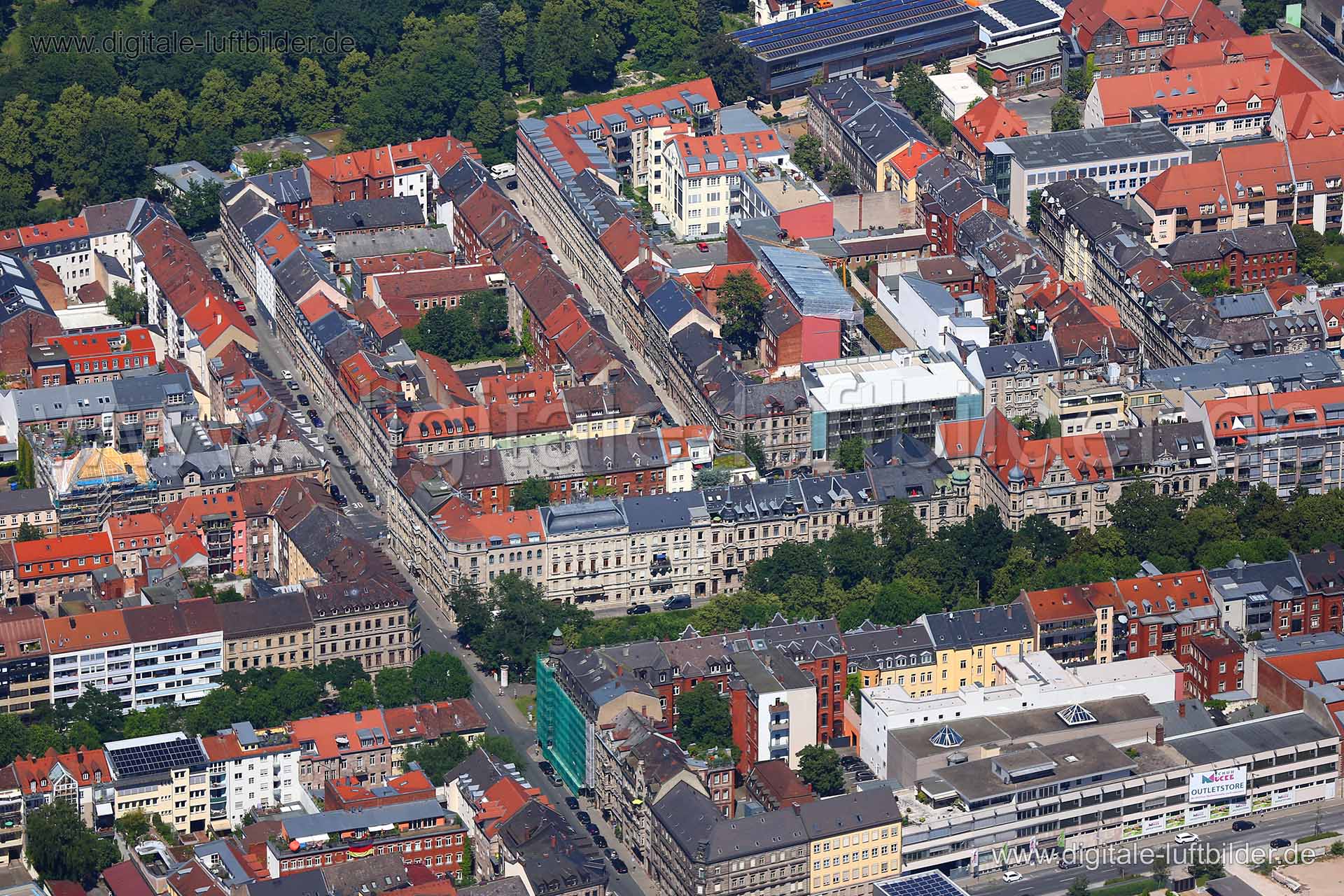 Luftaufnahme Goethestraße in Fürth | Mittelfranken, Bayern