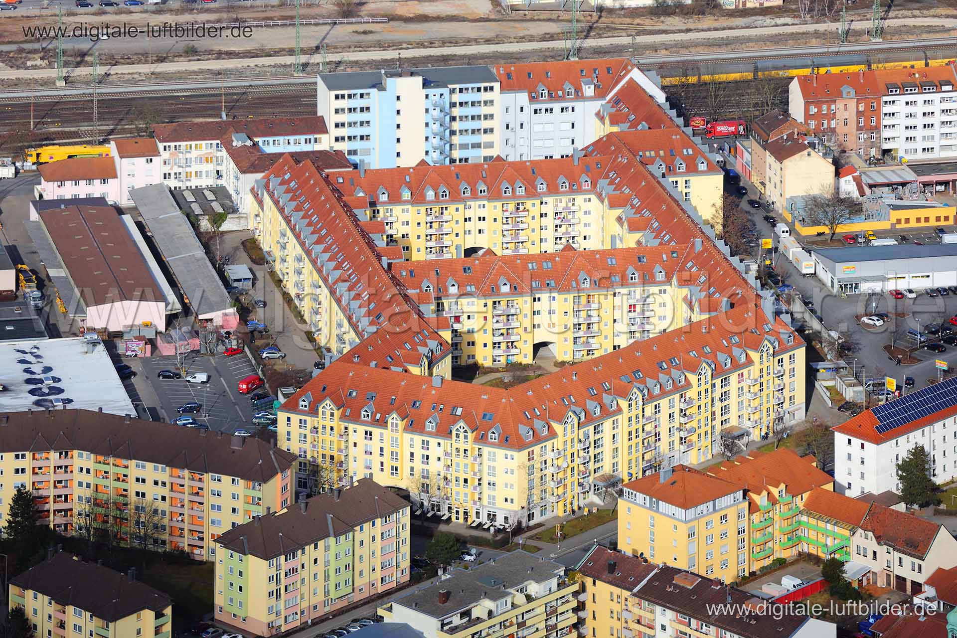 Luftaufnahme Herrnstraße in Fürth | Mittelfranken, Bayern