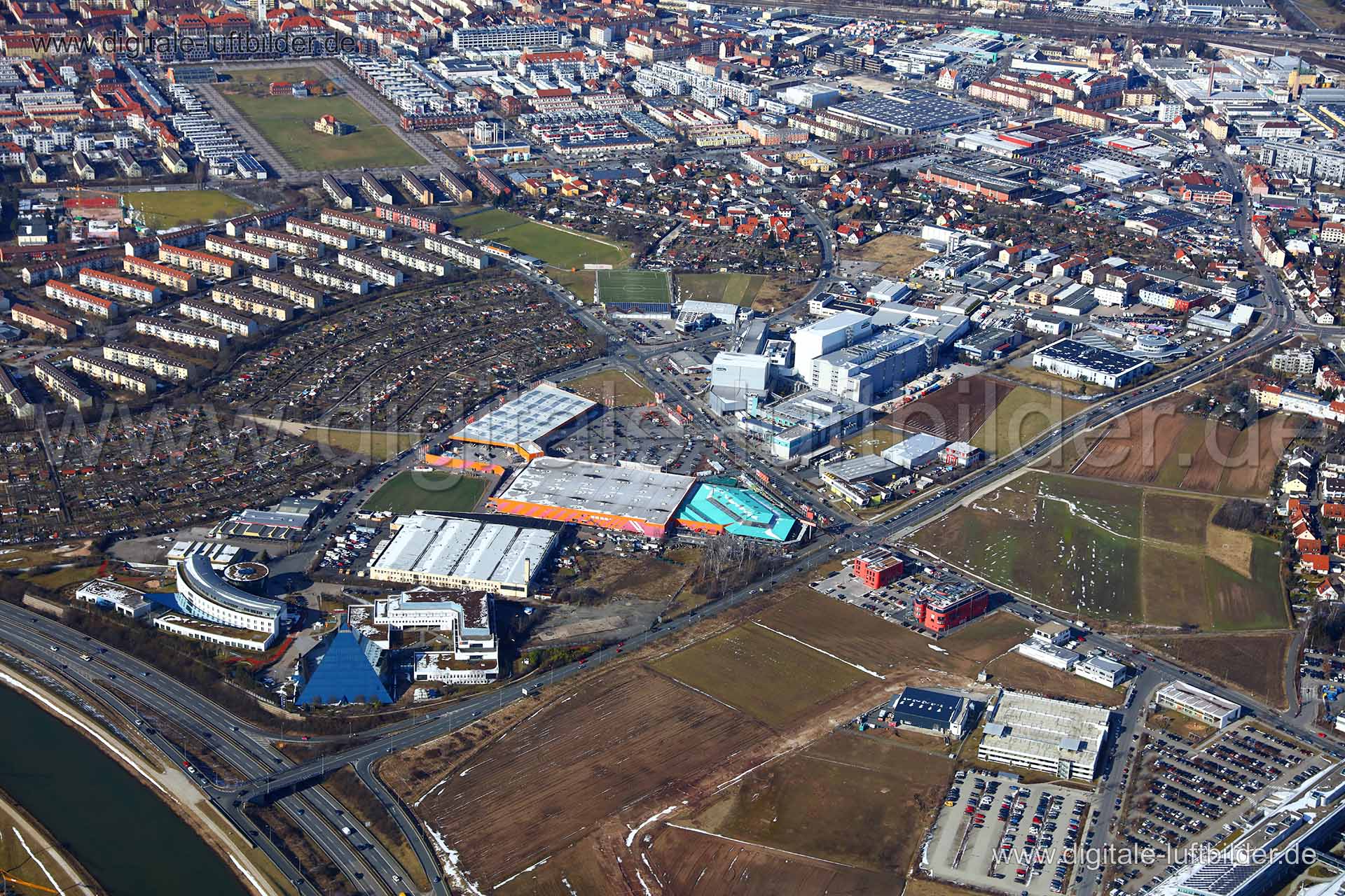 Luftaufnahme Höfener Spange in Fürth | Mittelfranken, Bayern