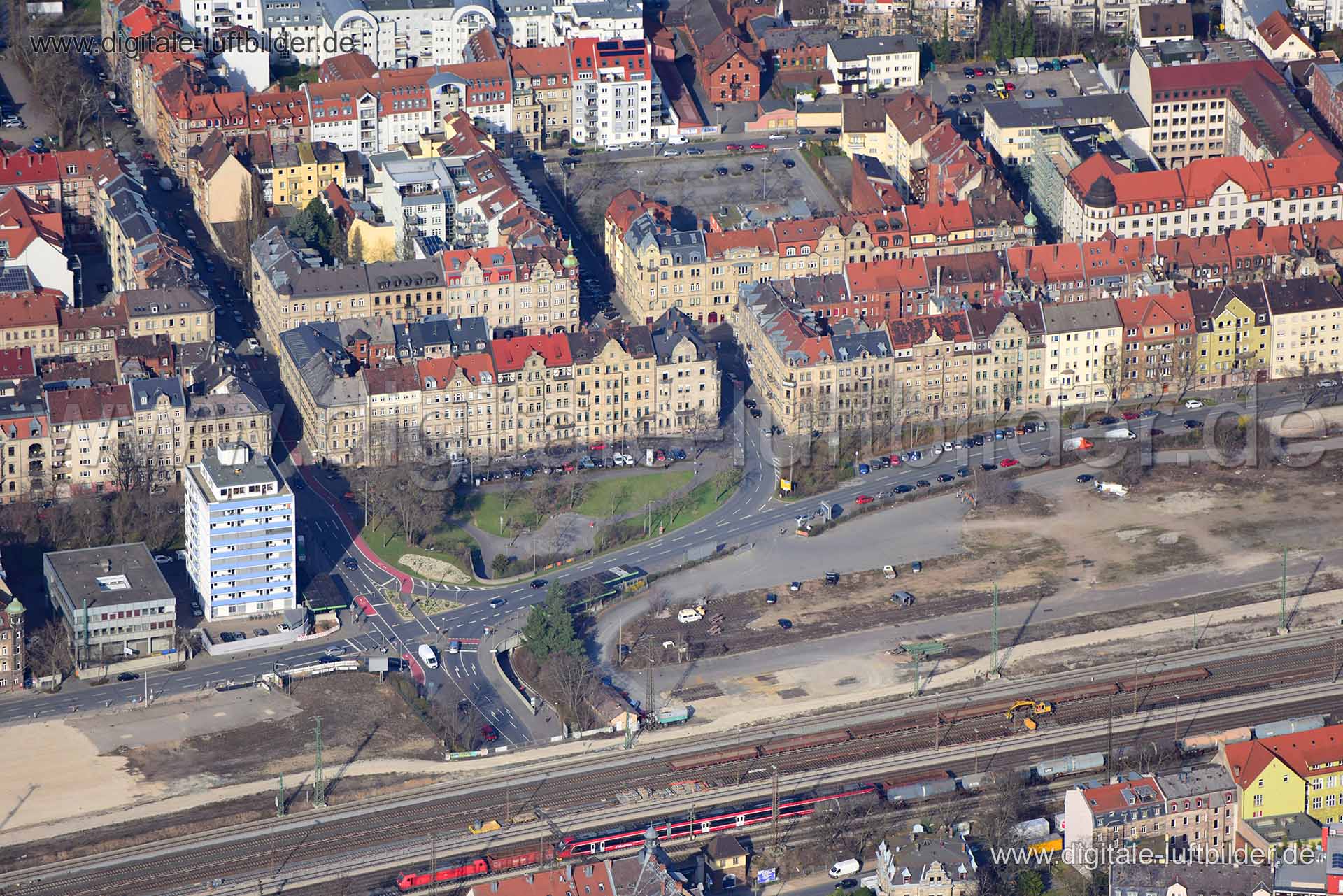 Luftaufnahme Hornschuchpromenade in Fürth | Mittelfranken, Bayern