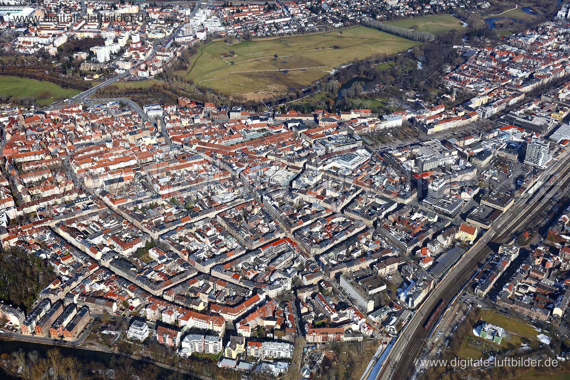 Luftaufnahme Innenstadt in Fürth | Mittelfranken, Bayern