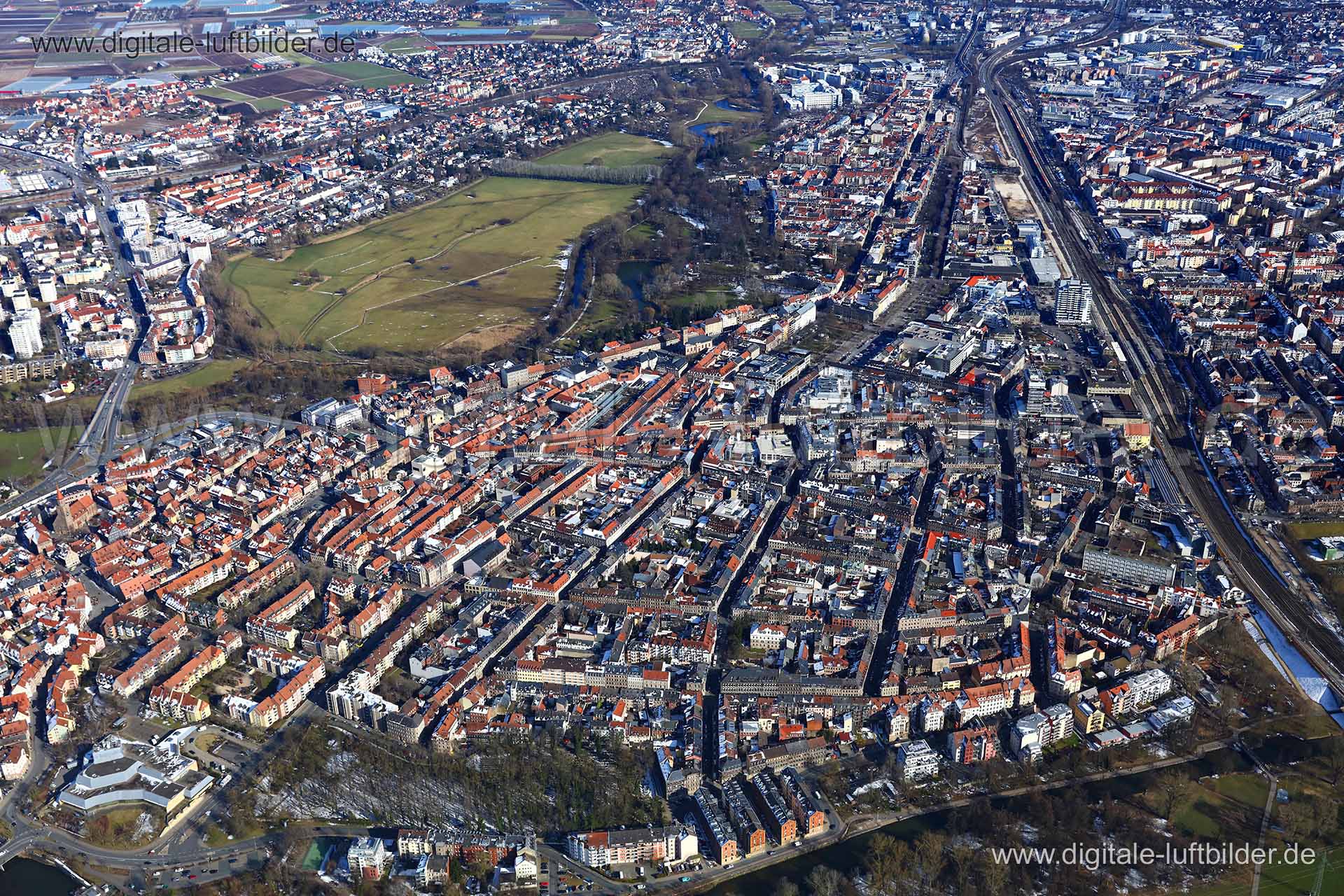 Luftaufnahme Innenstadt in Fürth | Mittelfranken, Bayern