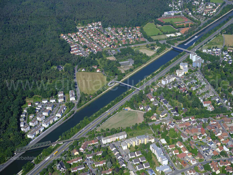 Luftaufnahme Main-Donau-Kanal in Fürth | Mittelfranken, Bayern
