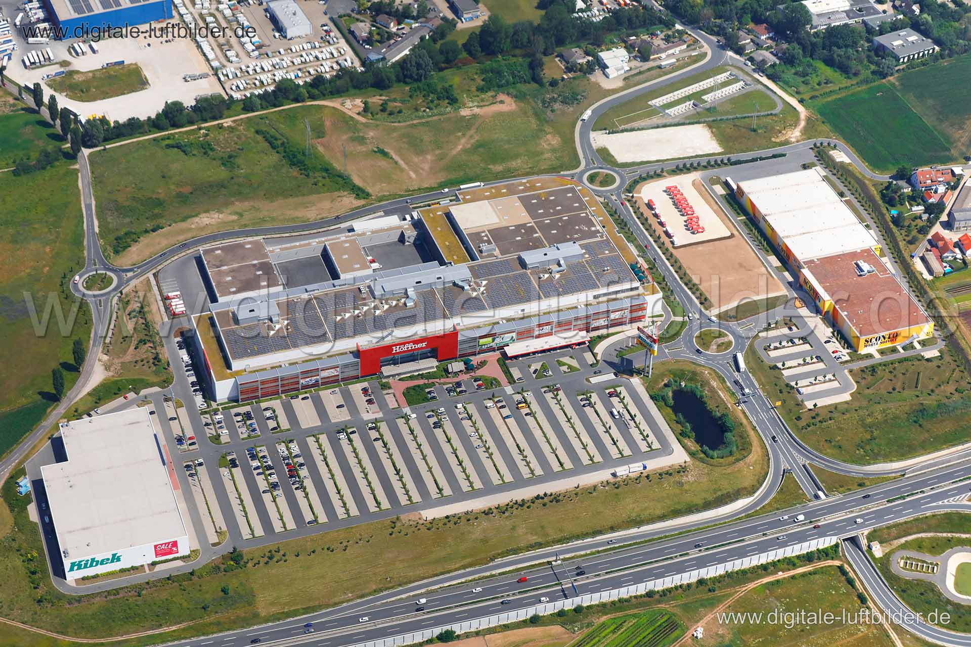 Luftaufnahme Möbelhaus Höffner in Fürth | Mittelfranken, Bayern