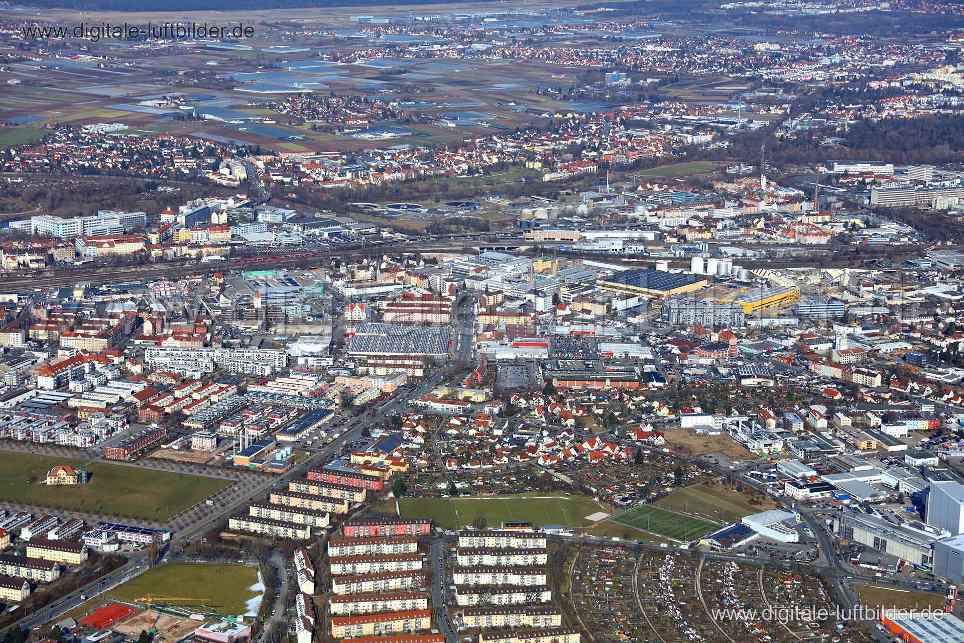 Luftaufnahme Panorama in Fürth | Mittelfranken, Bayern