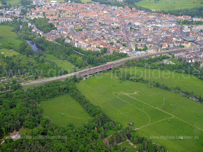 Luftaufnahme Siebenbogenbrücke in Fürth | Mittelfranken, Bayern