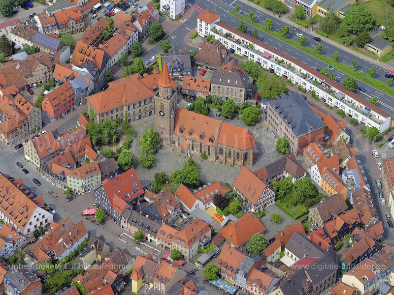 Luftbild - St. Michael Kirche, Ort: Fürth, Tags: St. Michael Kirche, Kirche, Altstadt Fürth, Altstadt, , Fürth, Gustavstra...