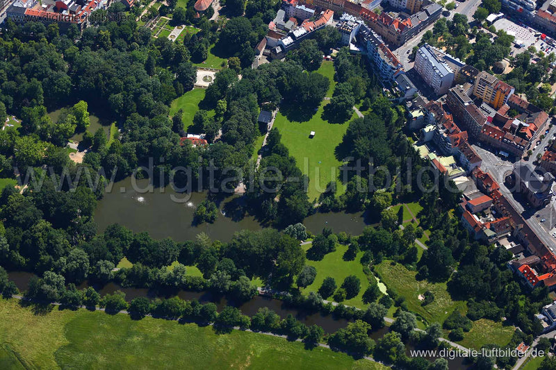 Luftaufnahme Stadtpark in Fürth | Mittelfranken, Bayern