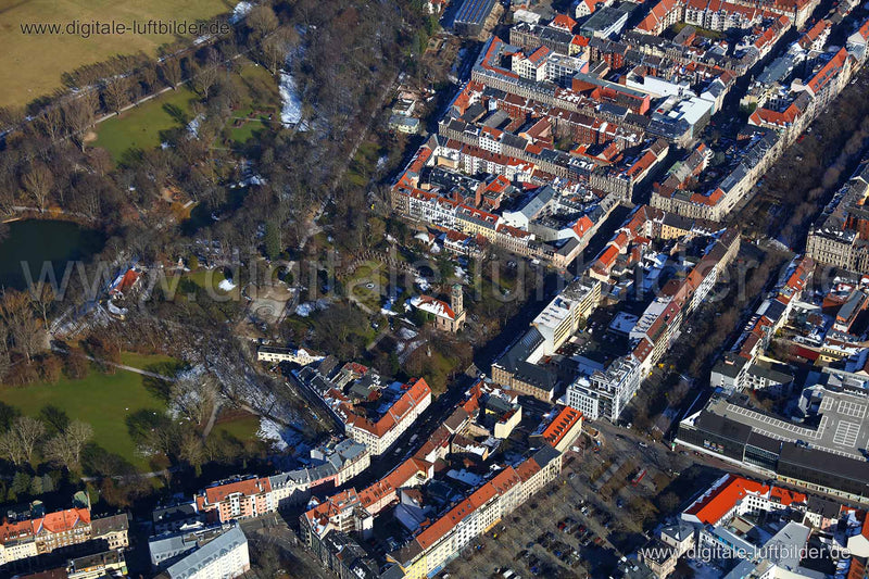 Luftaufnahme Stadtpark in Fürth | Mittelfranken, Bayern