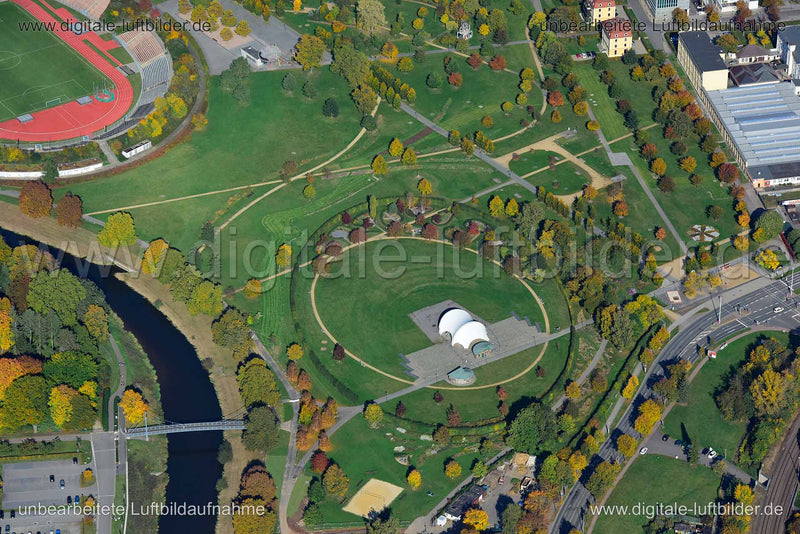 Luftaufnahme Hofwiesenpark in Gera | Thüringen, Thüringen