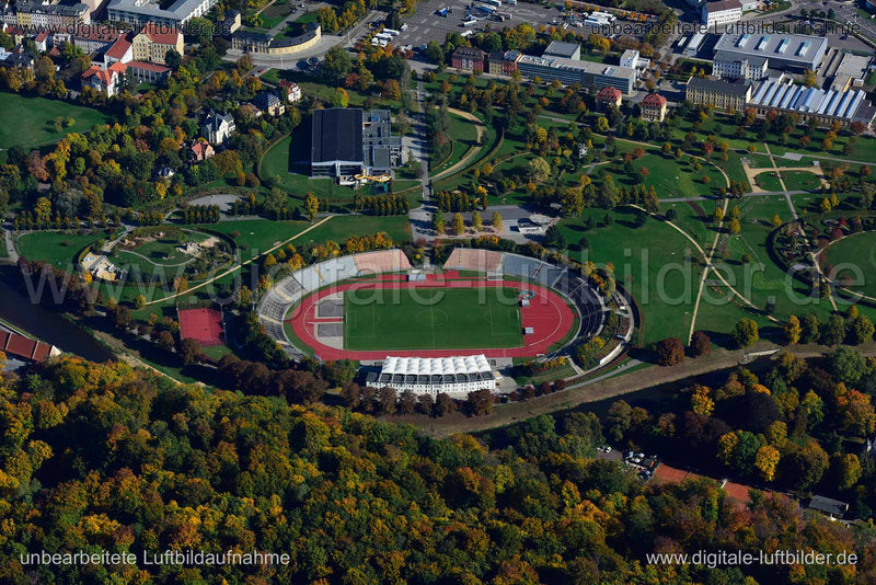 Luftaufnahme Stadion der Freundschaft in Gera | Thüringen, Thüringen