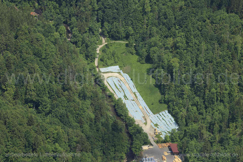 Luftaufnahme Sägewerk Schüttentobel in Grünenbach | Schwaben, Bayern