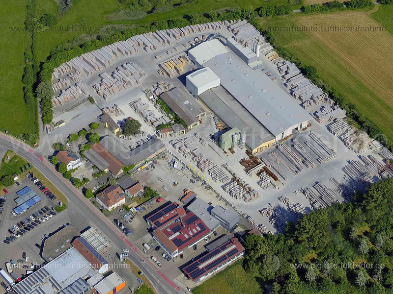 Luftaufnahme Lithon plus Steinmanufaktur in Gunzenhausen | Mittelfranken, Bayern