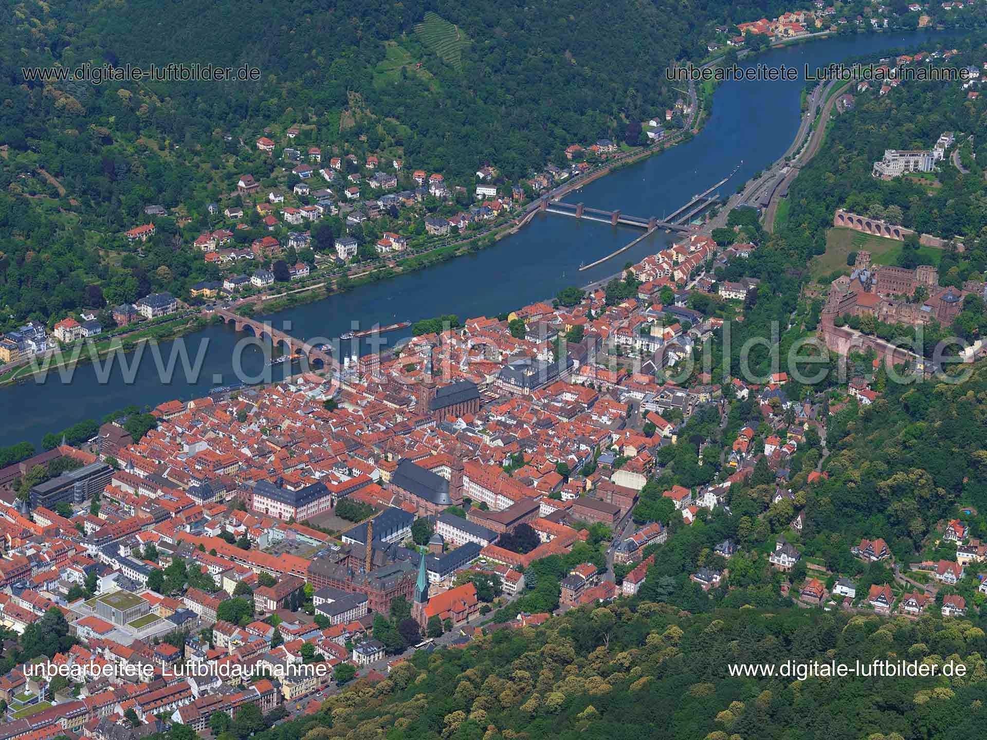 Luftaufnahme Altstadt Heidelberg in Heidelberg | Karlsruhe, Baden-Württemberg