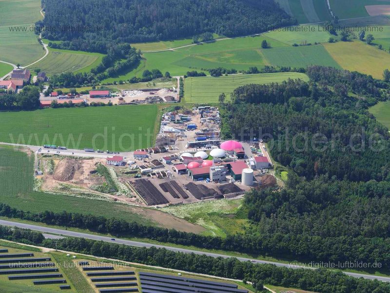 Luftaufnahme Kompostieranlage bei Seebronn in Herrieden | Mittelfranken, Bayern