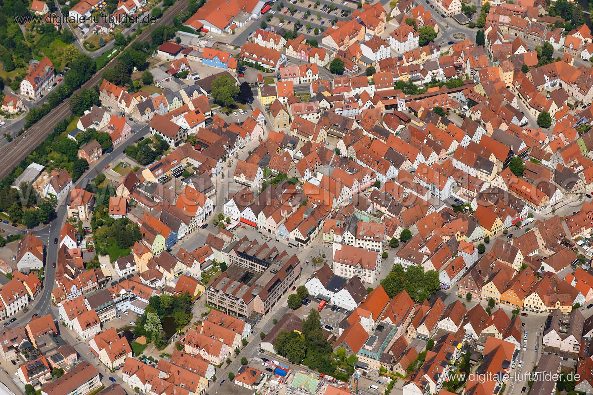 Luftaufnahme Altstadtkern in Hersbruck | Mittelfranken, Bayern