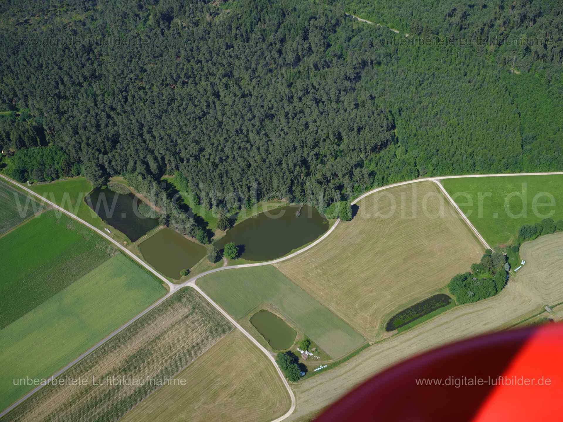 Luftaufnahme Karpfenweiher bei Unterrödel in Hilpoltstein | Mittelfranken, Bayern