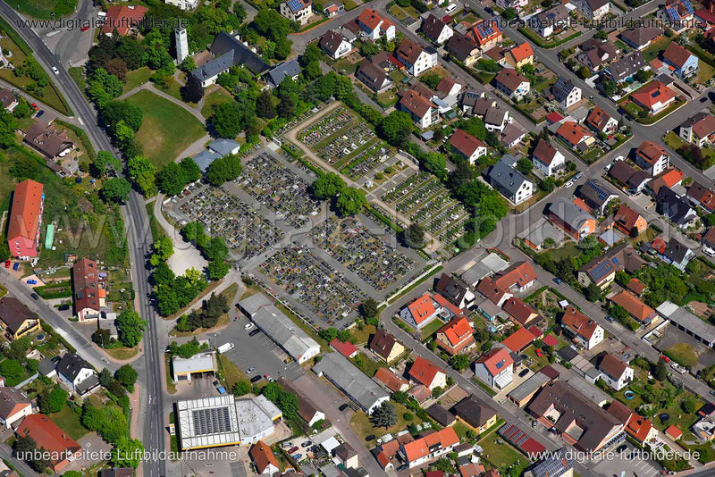 Luftaufnahme Friedhof in Höchstadt an der Aisch | Mittelfranken, Bayern