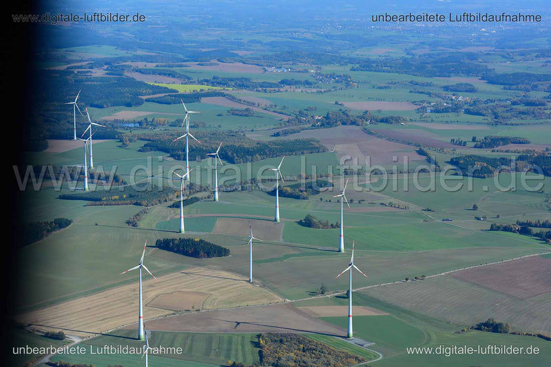 Luftaufnahme Windräder bei Hof in Hof | Oberfranken, Bayern