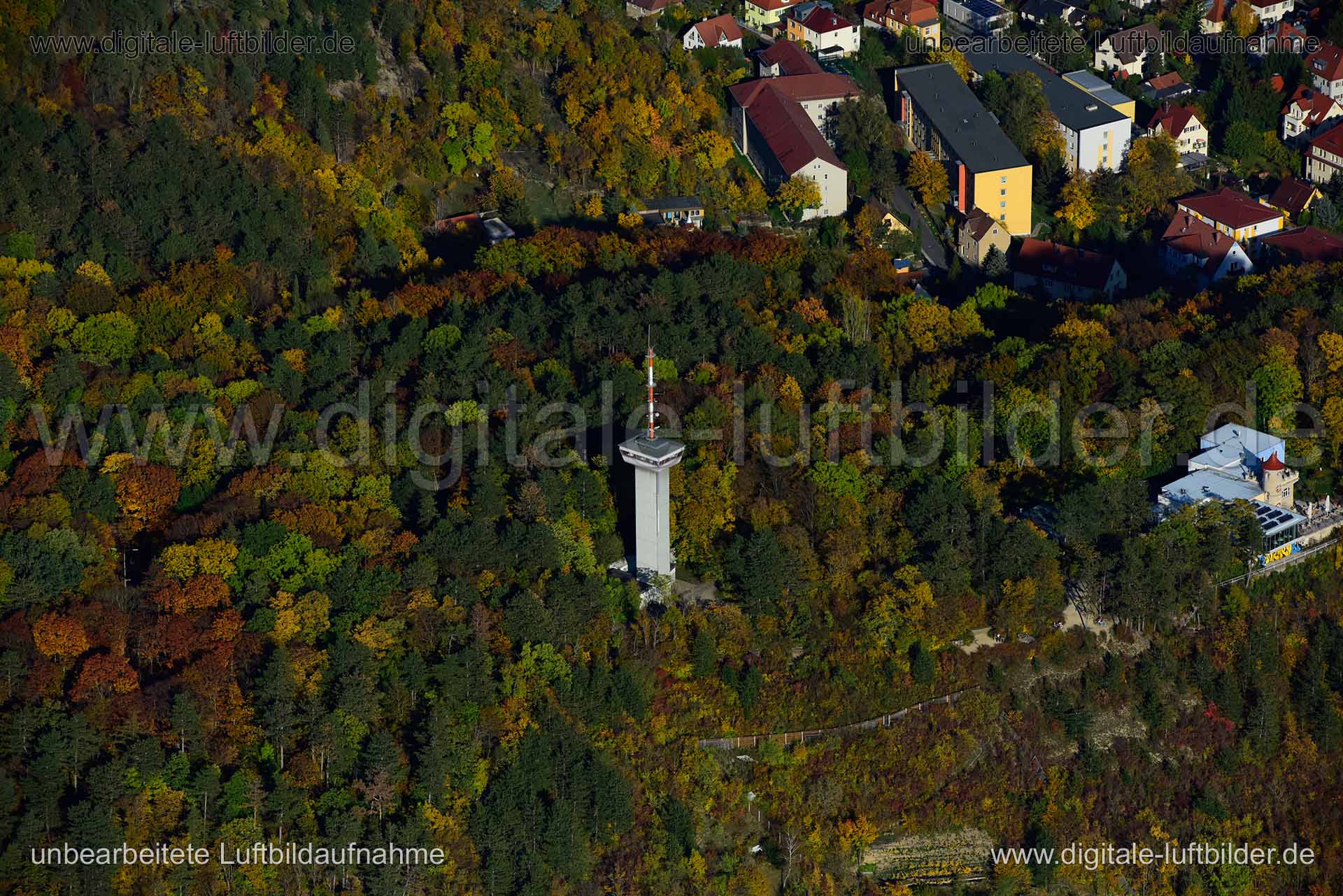 Luftaufnahme Aussichtsturm Landgrafen in Jena | Thüringen, Thüringen