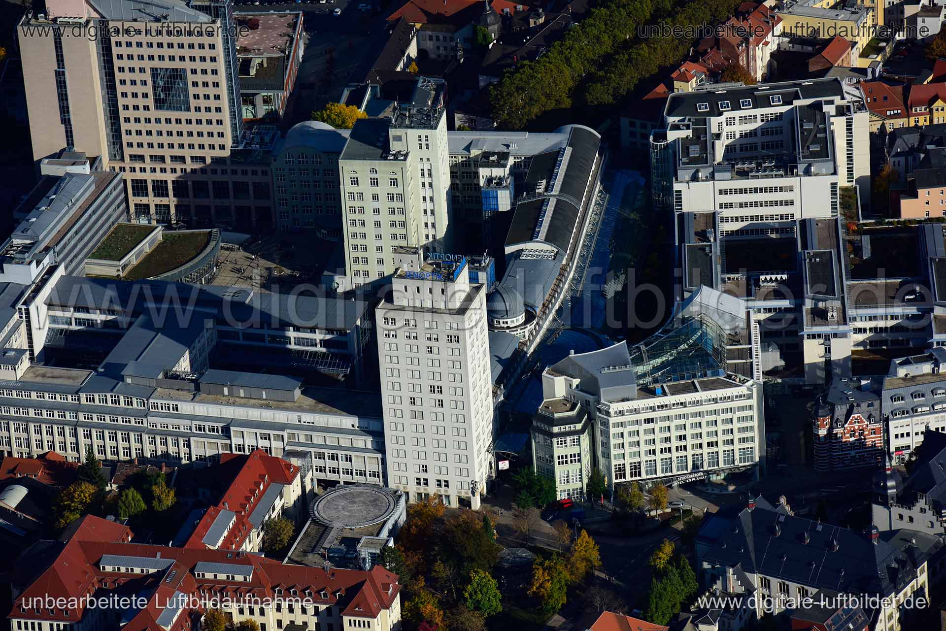Luftaufnahme Ernst-Abbe-Platz in Jena | Thüringen, Thüringen