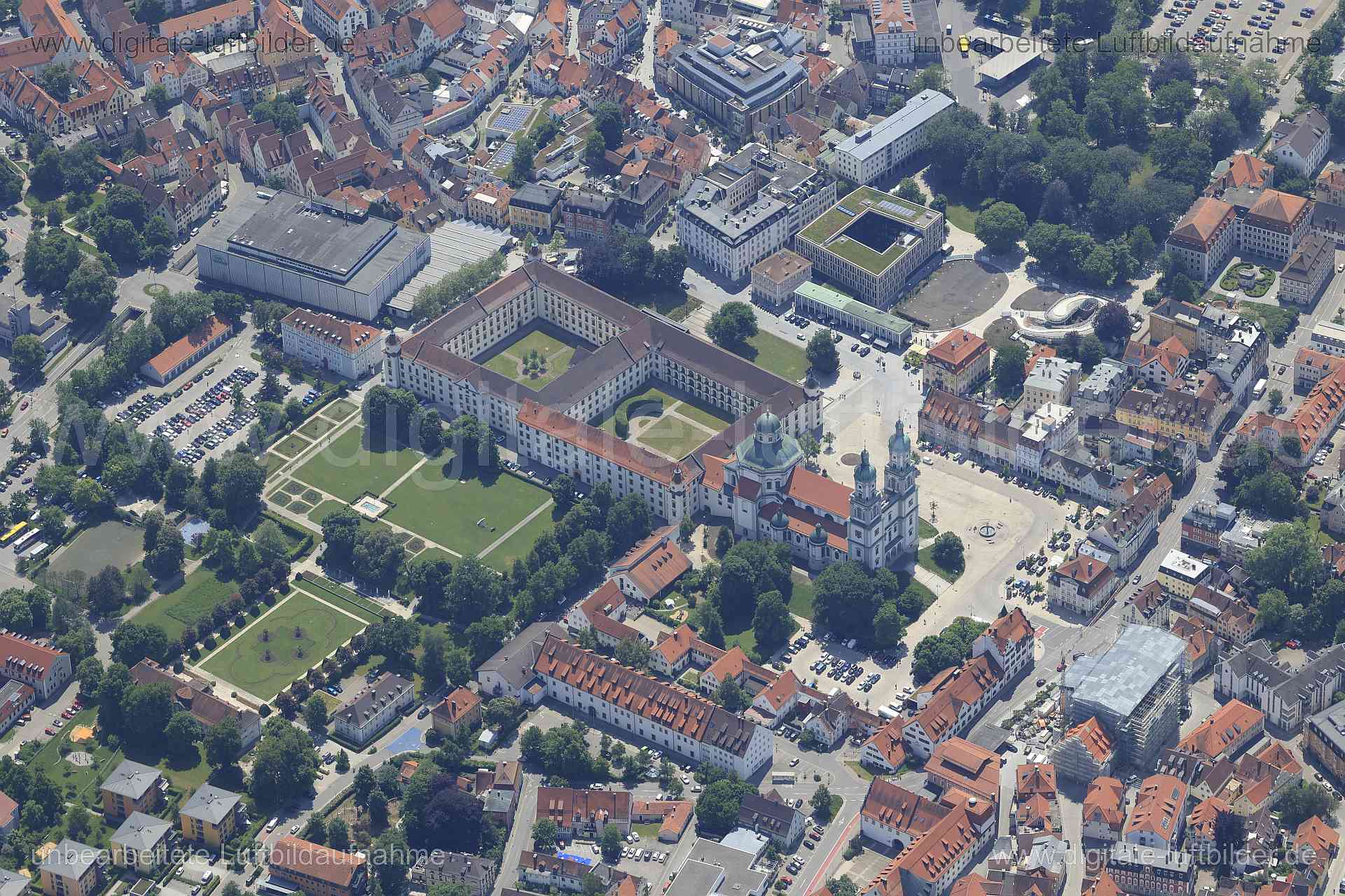Luftaufnahme Basilika St. Lorenz in Kempten | Schwaben, Bayern