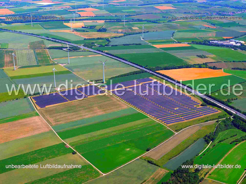 Luftaufnahme Solarpark bei Kitzingen in Kitzingen | Unterfranken, Bayern