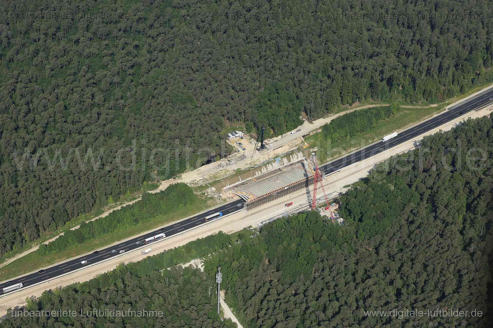 Luftaufnahme Brückenbau A3 in Kosbach | Mittelfranken, Bayern