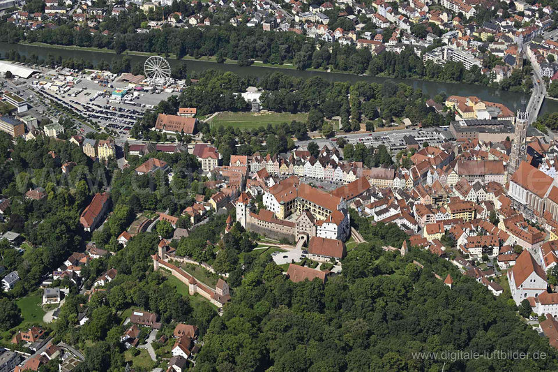 Luftaufnahme Burg Trausnitz in Landshut | Niederbayern, Bayern