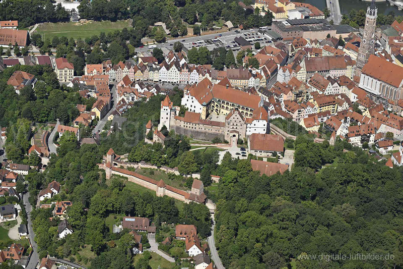 Luftaufnahme Burg Trausnitz in Landshut | Niederbayern, Bayern