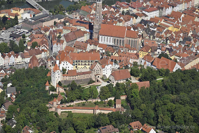 Luftaufnahme Burg Trausnitz in Landshut | Niederbayern, Bayern