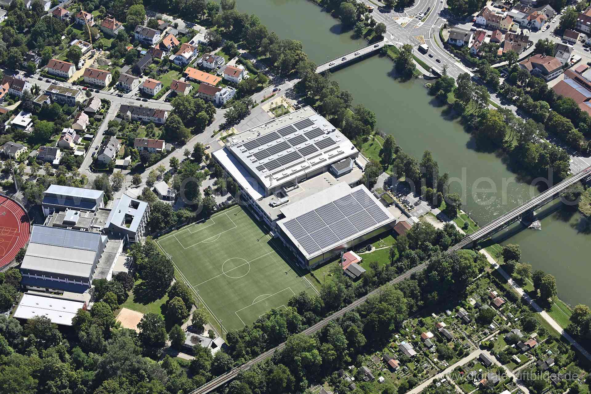 Luftaufnahme Fanatec Arena in Landshut | Niederbayern, Bayern