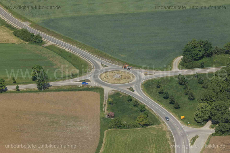 Luftaufnahme Kreisverkehr Langenaltheim in Langenaltheim | Mittelfranken, Bayern
