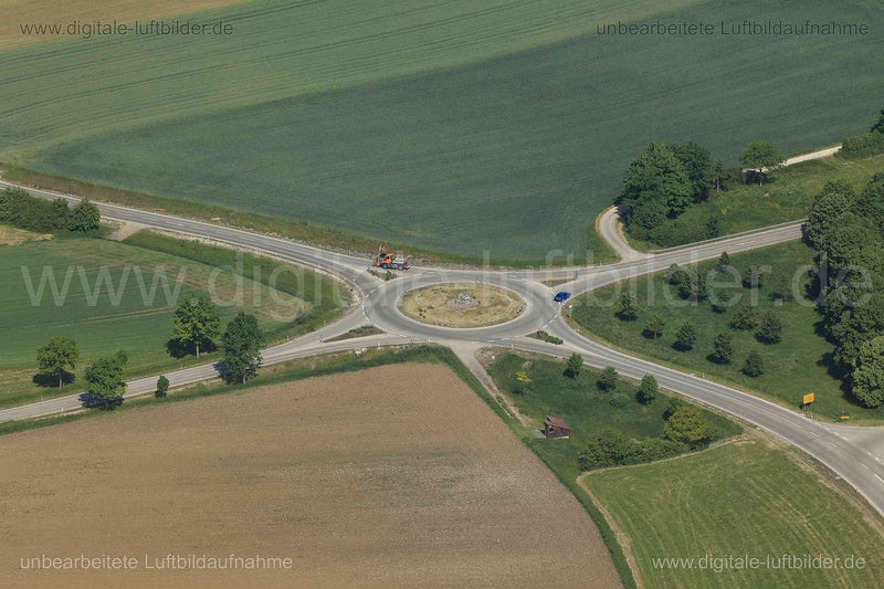 Luftaufnahme Kreisverkehr Langenaltheim in Langenaltheim | Mittelfranken, Bayern