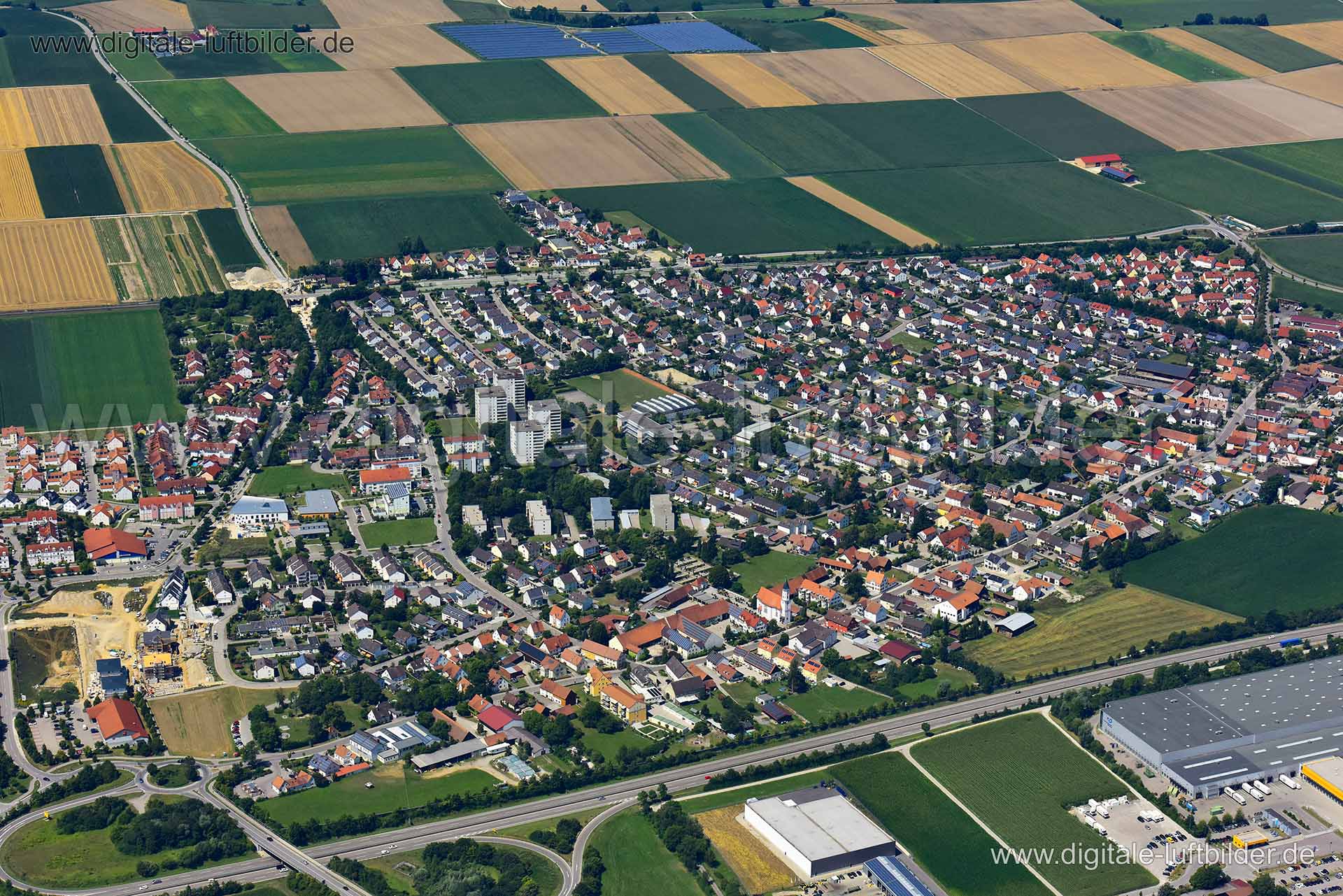 Luftaufnahme Langweid am Lech in Langweid am Lech | Schwaben, Bayern