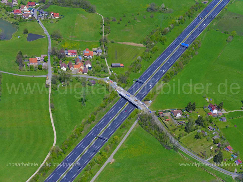 Luftaufnahme Autobahn A9 bei Letten in Lauf an der Pegnitz | Mittelfranken, Bayern