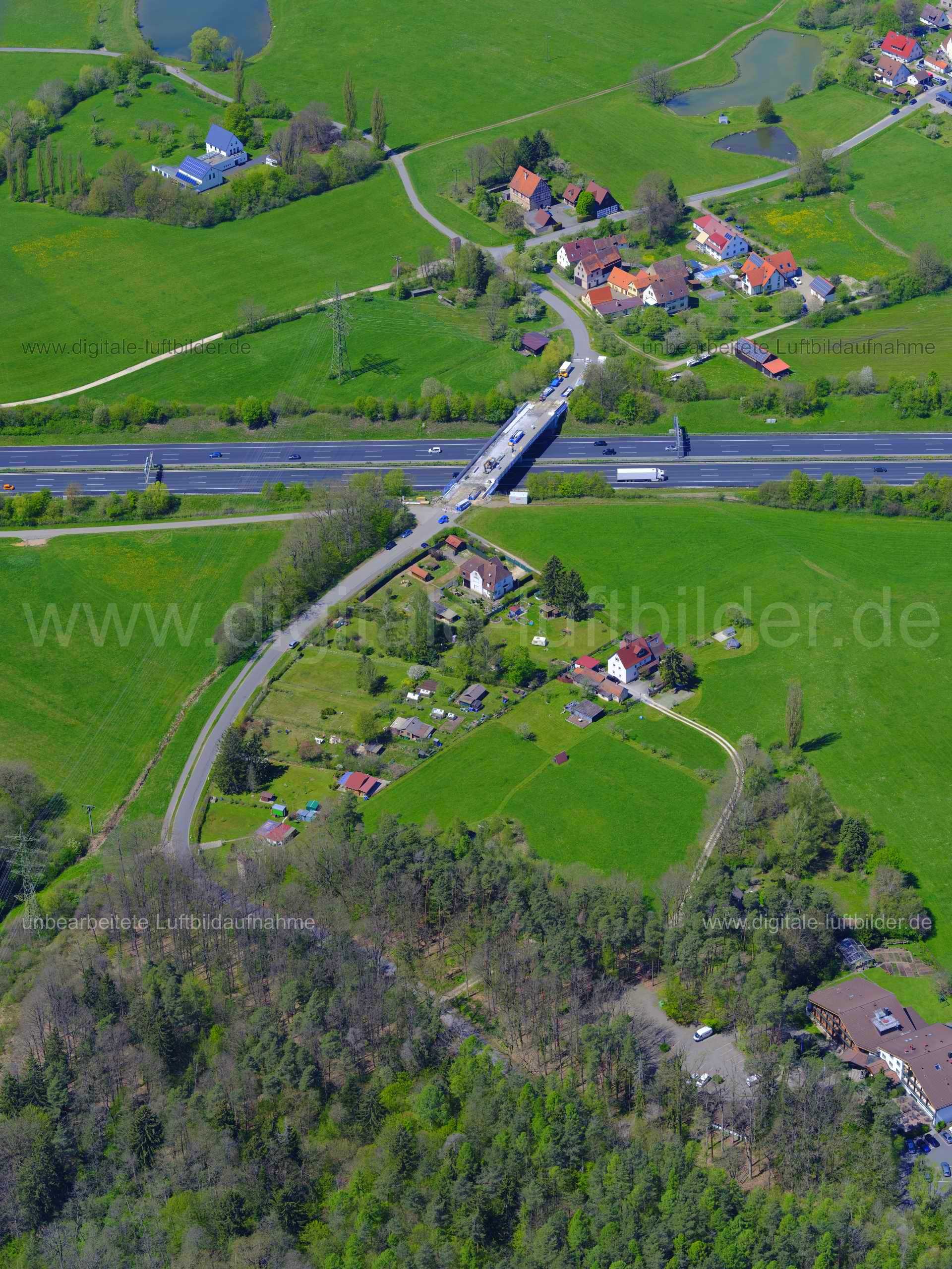Luftaufnahme Autobahn A9 bei Letten in Lauf an der Pegnitz | Mittelfranken, Bayern