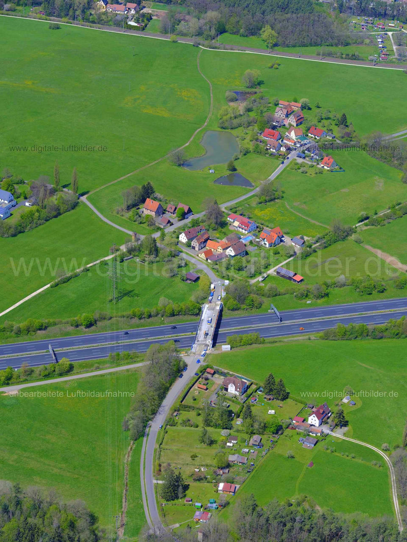 Luftaufnahme Autobahn A9 bei Letten in Lauf an der Pegnitz | Mittelfranken, Bayern