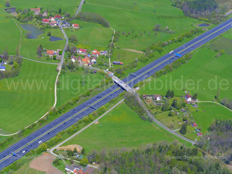 Luftaufnahme Autobahn A9 bei Letten in Lauf an der Pegnitz | Mittelfranken, Bayern