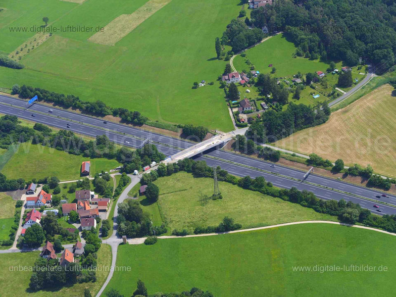 Luftaufnahme Brückenbau bei Letten in Lauf an der Pegnitz | Mittelfranken, Bayern