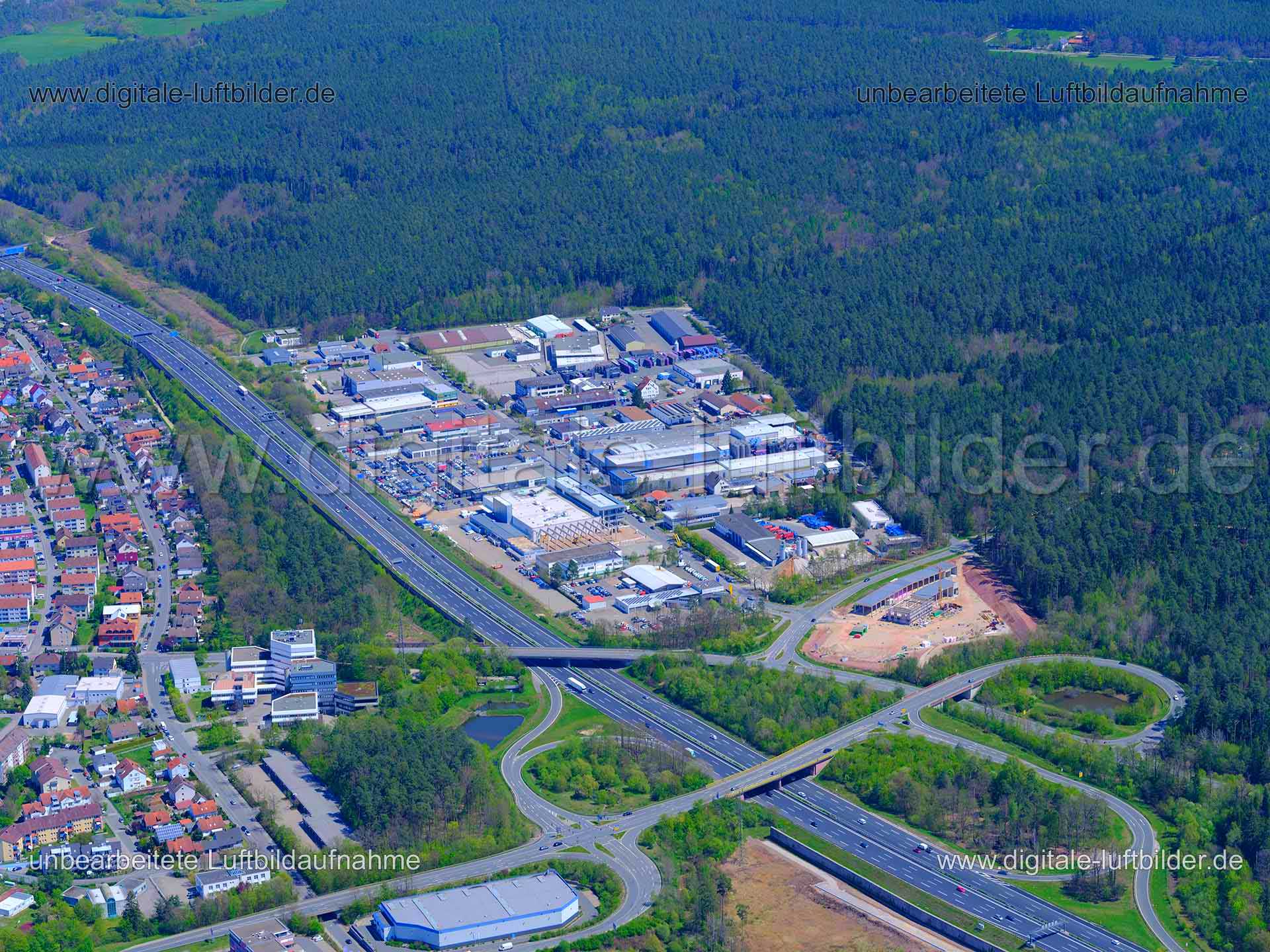 Luftaufnahme Gewerbegebiet Lauf in Lauf an der Pegnitz | Mittelfranken, Bayern