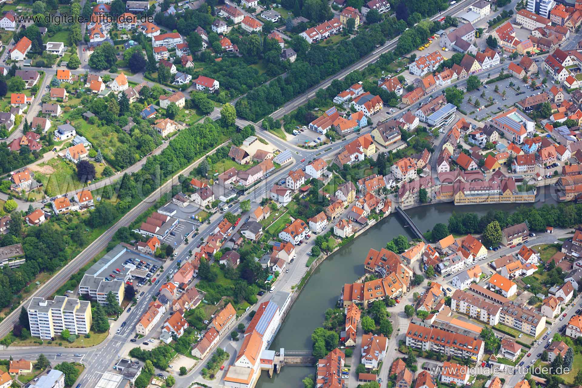 Luftaufnahme Lauf an der Pegnitz in Lauf an der Pegnitz | Mittelfranken, Bayern
