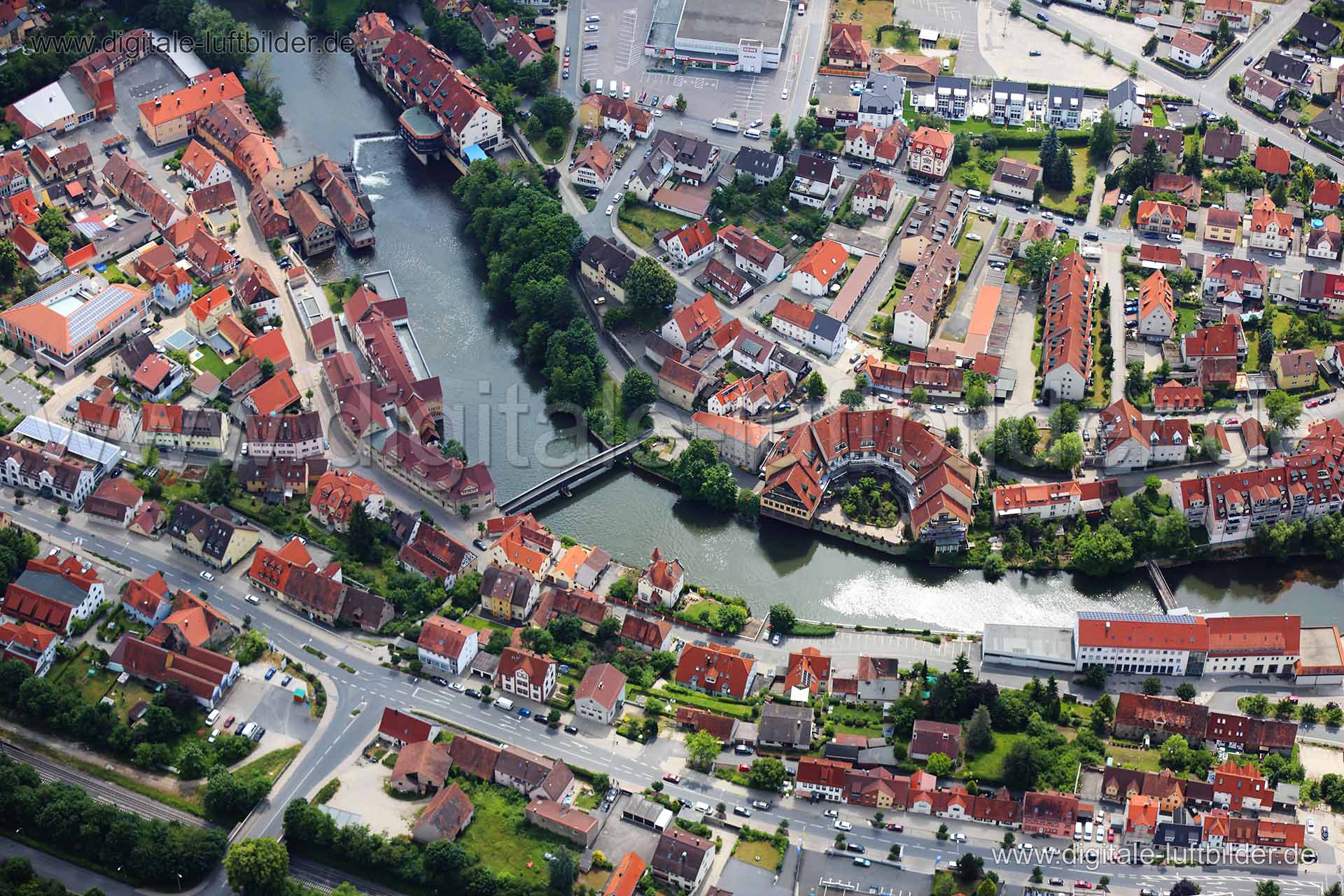 Luftaufnahme Lauf an der Pegnitz in Lauf an der Pegnitz | Mittelfranken, Bayern