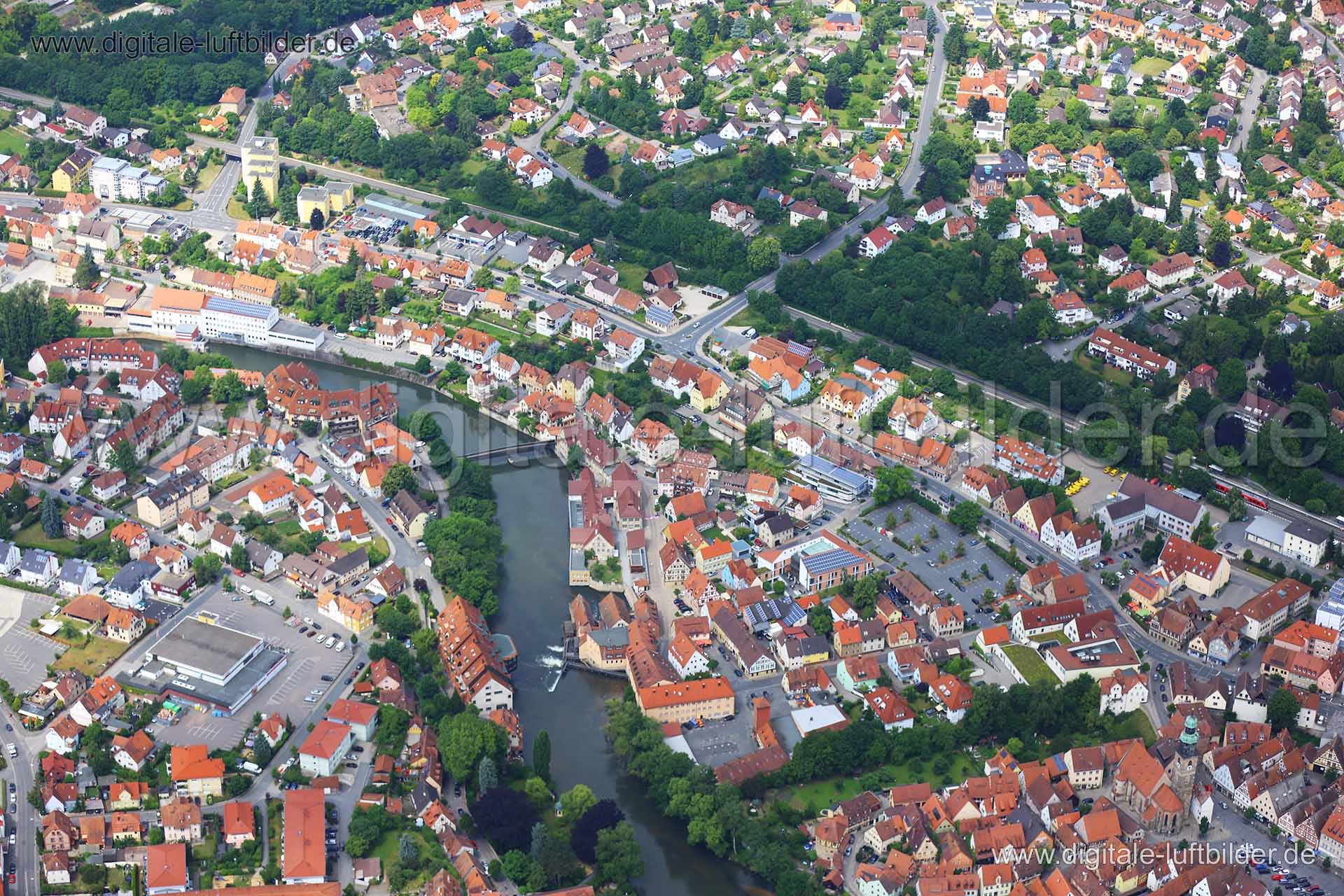 Luftaufnahme Lauf an der Pegnitz in Lauf an der Pegnitz | Mittelfranken, Bayern